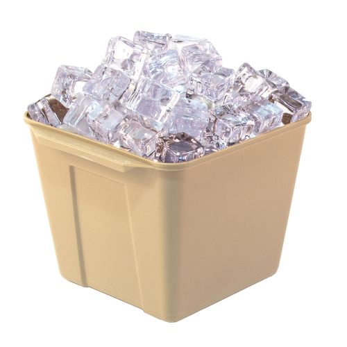 Essential 3 Quart Square Ice Bucket with Handles, Beige
